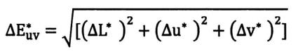 CIE1976Luv颜色空间的色差公式